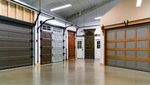 Variety of garage doors on display