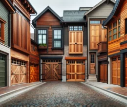 Selection of traditional wood garage doors