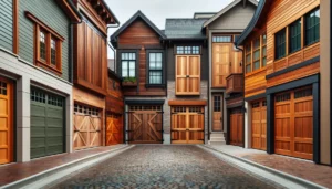 Selection of traditional wood garage doors