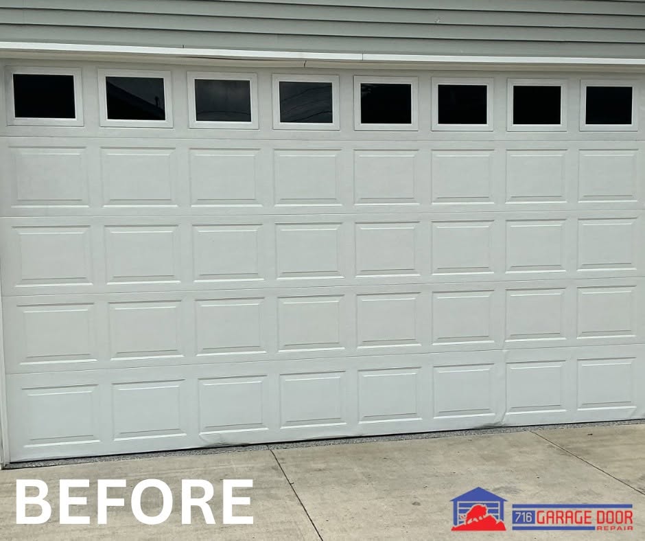 old damaged garage door