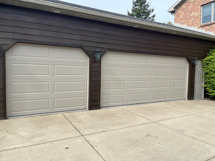 Double Garage doors serviced by 716